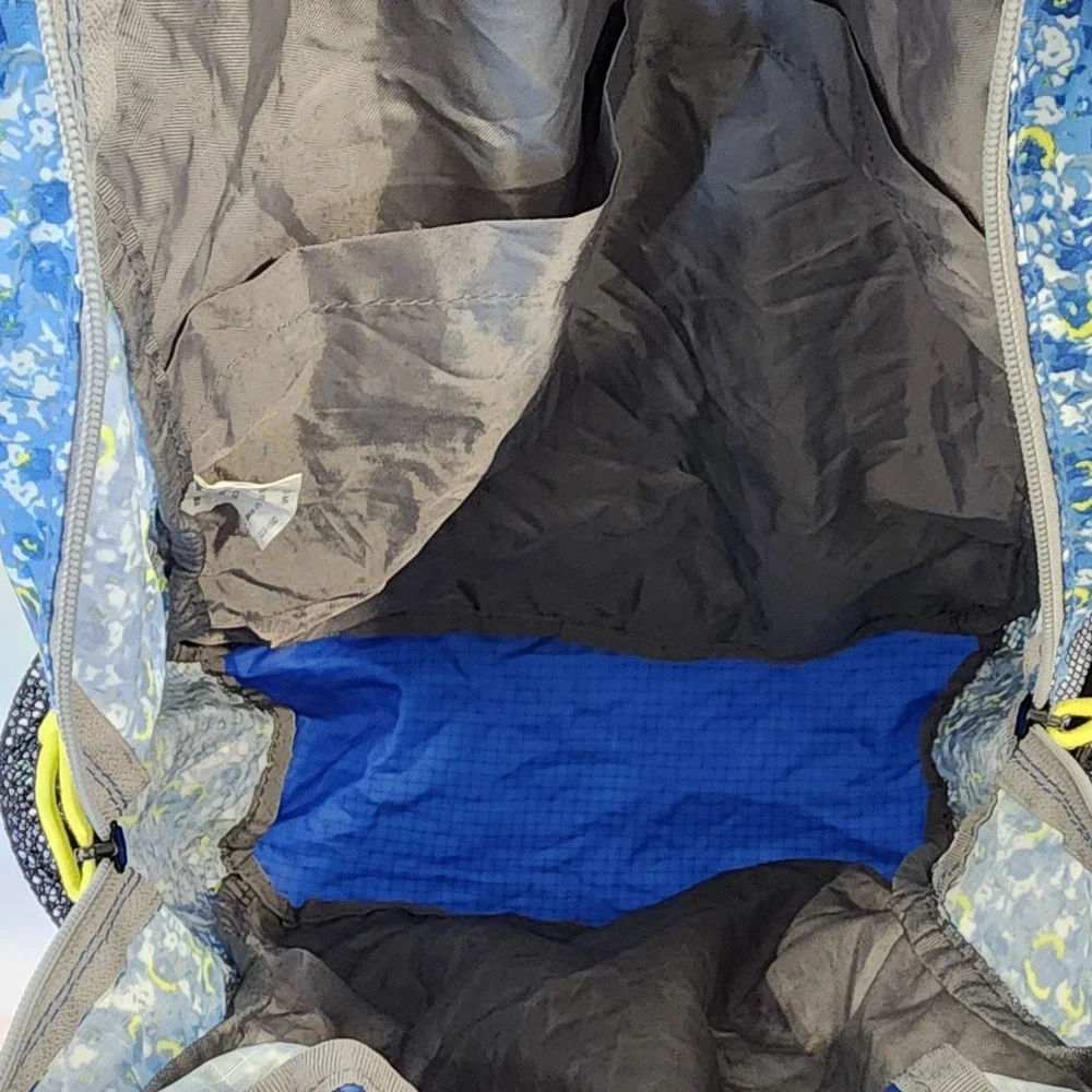 Eddie Bauer Stowaway 20L Backpack Blue Neon Yellow Bungee Hiking Bag Packable